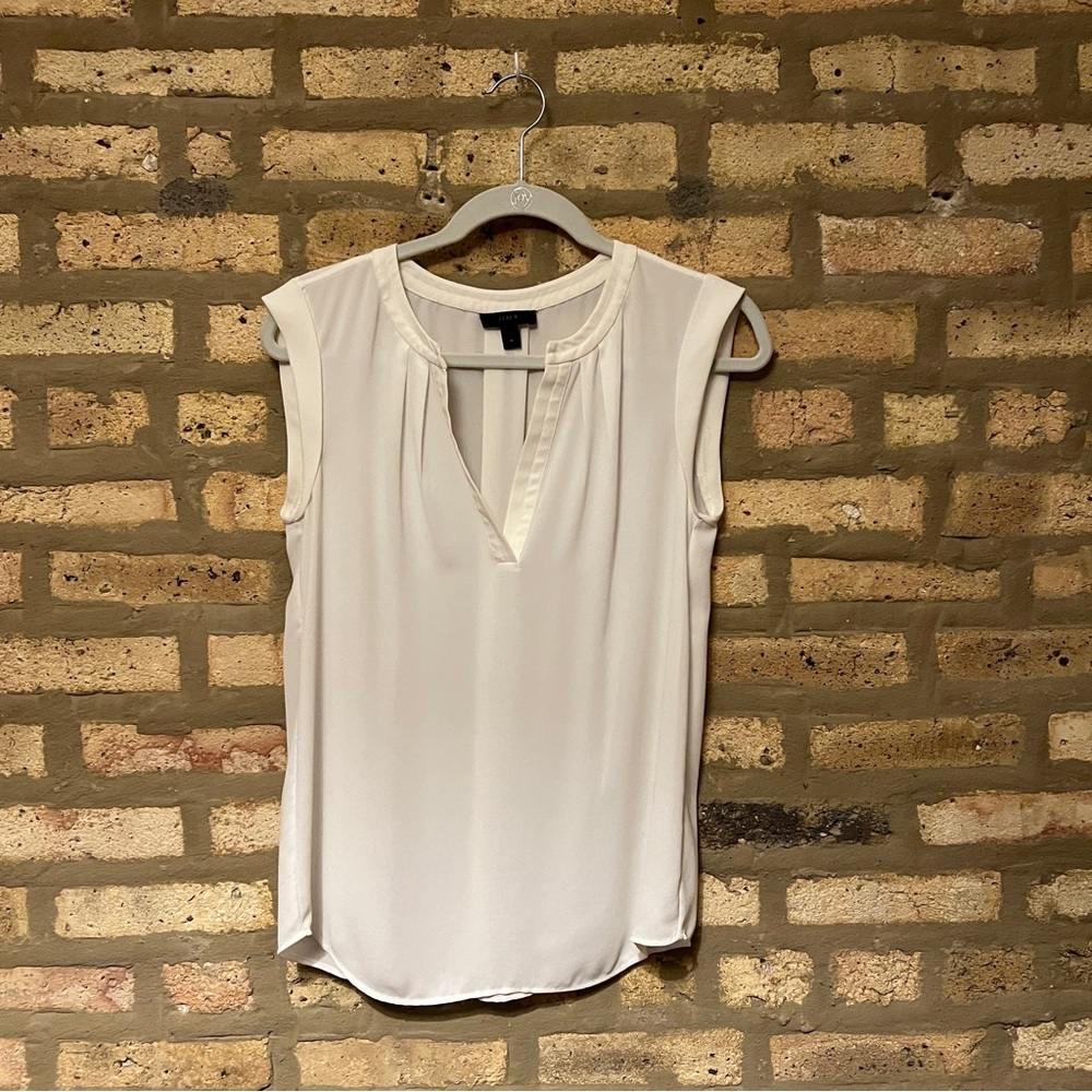 Women’s J Crew Sleeveless Off White Blouse